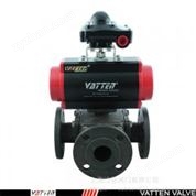 VT2DDF33A氣動三通換向蝶閥 氣動法蘭不銹鋼合流閥VATTEN